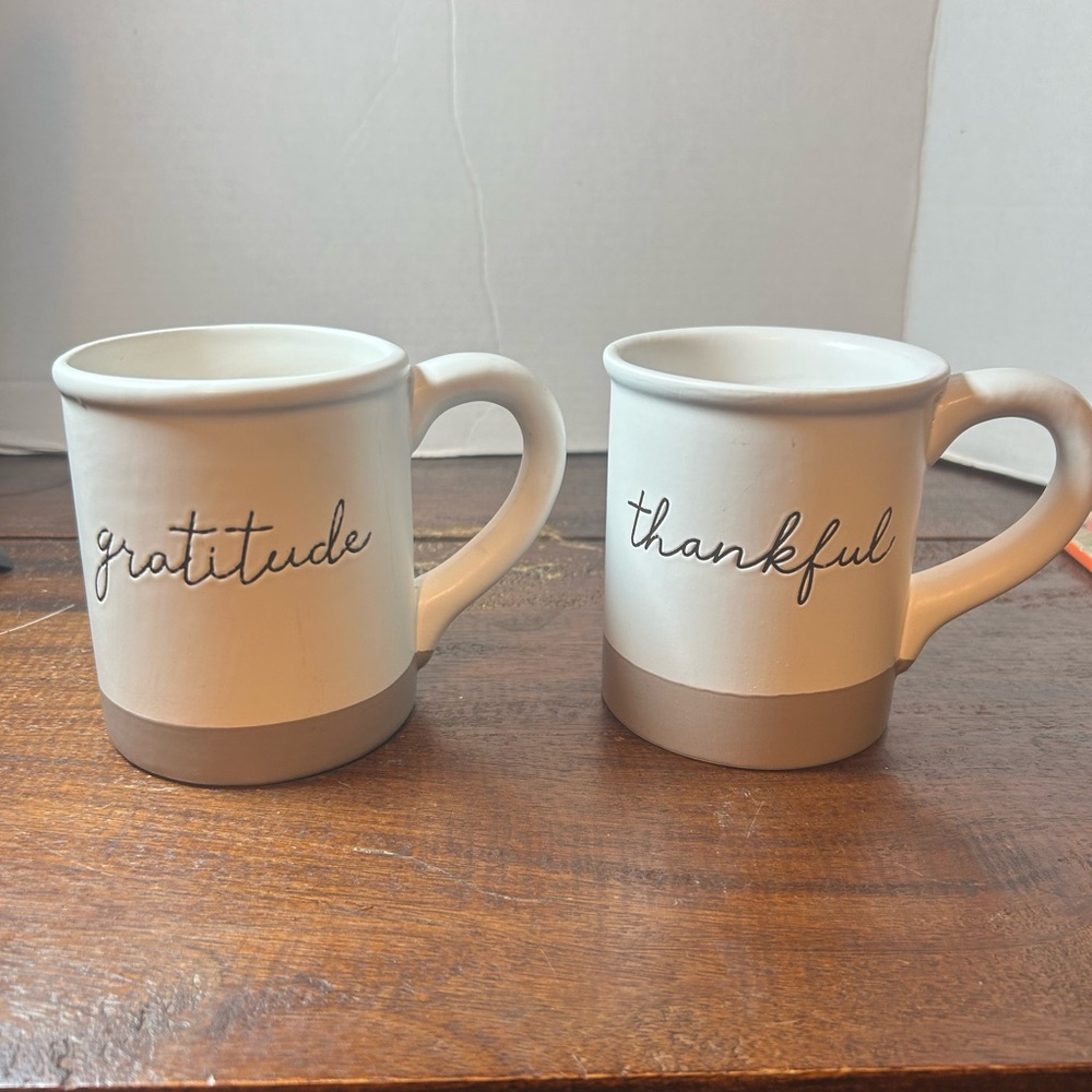 P Graham Dunn Style Pair of Coffee Mugs Ceramic